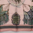 HERMES Carre 90 Scarf ""CUIRS DU DESERT"" Silk Pink Auth hk3011-9