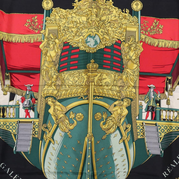 HERMES Carre 90 Scarf ""VUE DU CAROSSE DE LA GALERE LA REALE "" Silk Auth hk3012