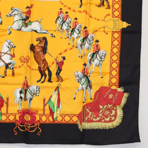 HERMES Carre 90 Scarf ""Real Escuela Andaluza Del Arte Ecuestre "" Auth hk3013