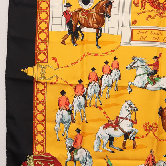 HERMES Carre 90 Scarf ""Real Escuela Andaluza Del Arte Ecuestre "" Auth hk3013