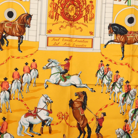 HERMES Carre 90 Scarf ""Real Escuela Andaluza Del Arte Ecuestre "" Auth hk3013