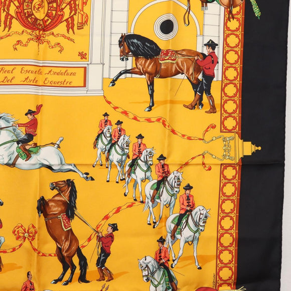 HERMES Carre 90 Scarf ""Real Escuela Andaluza Del Arte Ecuestre "" Auth hk3013