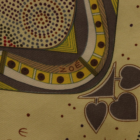 HERMES Carre 90 Scarf ""REVE D'AUSTRALIE "" Silk Yellow Auth hk3014