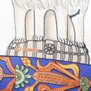 HERMES Carre 90 Scarf ""TORANA"" Silk White Auth hk3016-12