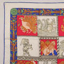 HERMES Carre 90 Scarf ""TORANA"" Silk White Auth hk3016-2