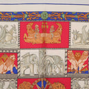 HERMES Carre 90 Scarf ""TORANA"" Silk White Auth hk3016-3
