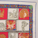 HERMES Carre 90 Scarf ""TORANA"" Silk White Auth hk3016-4