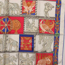 HERMES Carre 90 Scarf ""TORANA"" Silk White Auth hk3016-7