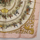 HERMES Carre 90 Scarf ""LA PROMENADE"" Silk Pink Auth hk3017-10