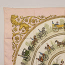 HERMES Carre 90 Scarf ""LA PROMENADE"" Silk Pink Auth hk3017-2