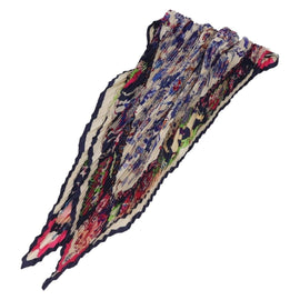 HERMES Pleated Carre 90 Scarf ""fantaisies indiennes "" Silk Navy Auth hk3018