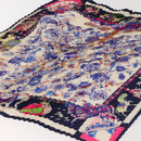 HERMES Pleated Carre 90 Scarf ""fantaisies indiennes "" Silk Navy Auth hk3018-11