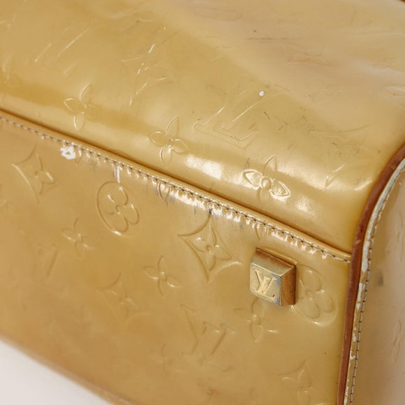 LOUIS VUITTON Monogram Vernis Tompkins Square Hand Bag Beige M91149 Auth hk3021