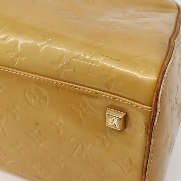 LOUIS VUITTON Monogram Vernis Tompkins Square Hand Bag Beige M91149 Auth hk3021