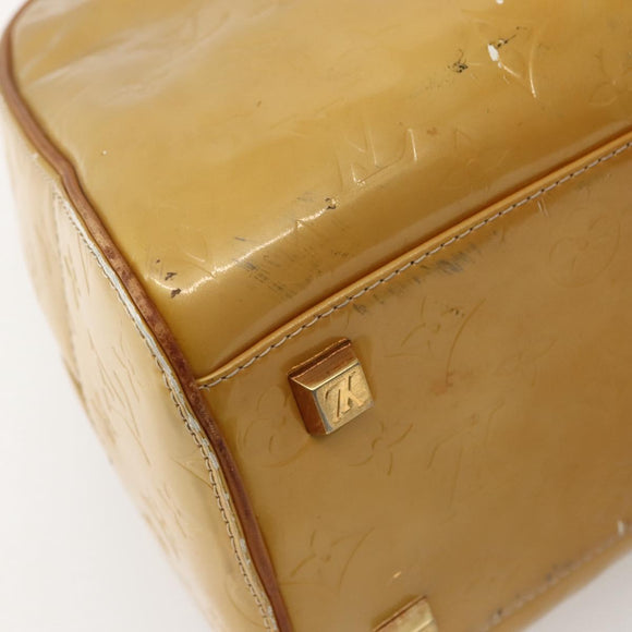 LOUIS VUITTON Monogram Vernis Tompkins Square Hand Bag Beige M91149 Auth hk3021