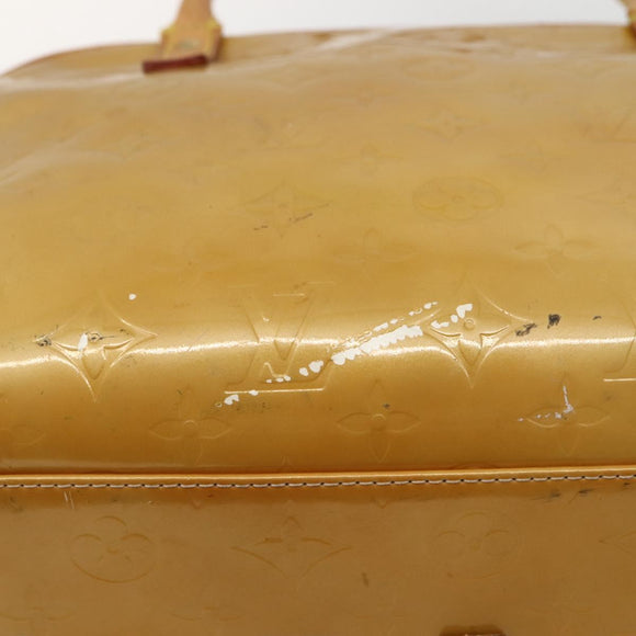 LOUIS VUITTON Monogram Vernis Tompkins Square Hand Bag Beige M91149 Auth hk3021