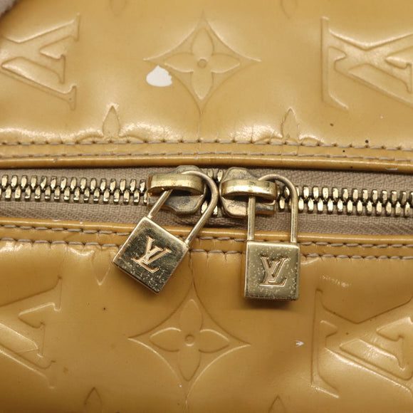 LOUIS VUITTON Monogram Vernis Tompkins Square Hand Bag Beige M91149 Auth hk3021