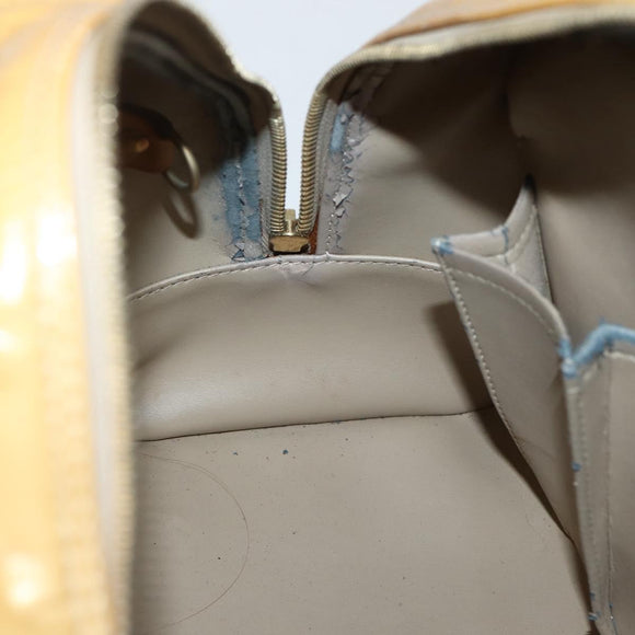 LOUIS VUITTON Monogram Vernis Tompkins Square Hand Bag Beige M91149 Auth hk3021