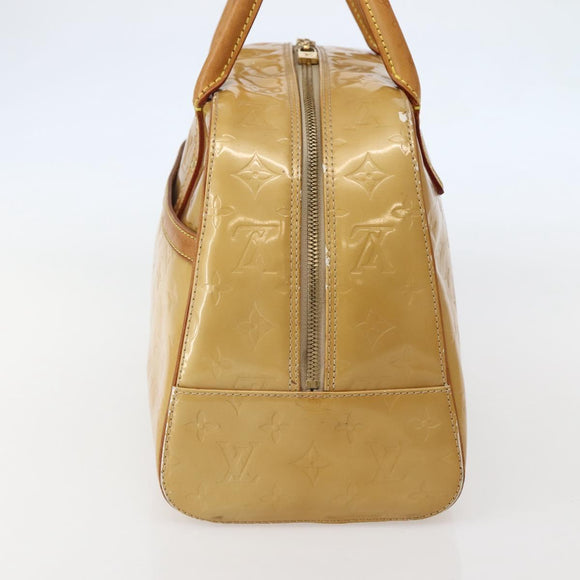 LOUIS VUITTON Monogram Vernis Tompkins Square Hand Bag Beige M91149 Auth hk3021