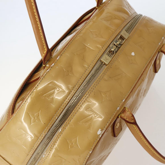 LOUIS VUITTON Monogram Vernis Tompkins Square Hand Bag Beige M91149 Auth hk3021