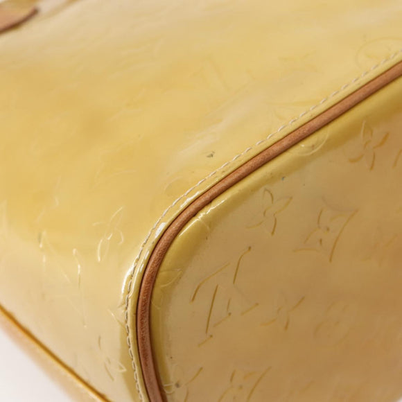 LOUIS VUITTON Monogram Vernis Houston Hand Bag Beige M91004 LV Auth hk3041