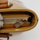 LOUIS VUITTON Monogram Vernis Houston Hand Bag Beige M91004 LV Auth hk3041-18