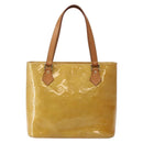 LOUIS VUITTON Monogram Vernis Houston Hand Bag Beige M91004 LV Auth hk3041-13