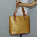 LOUIS VUITTON Monogram Vernis Houston Hand Bag Beige M91004 LV Auth hk3041-23