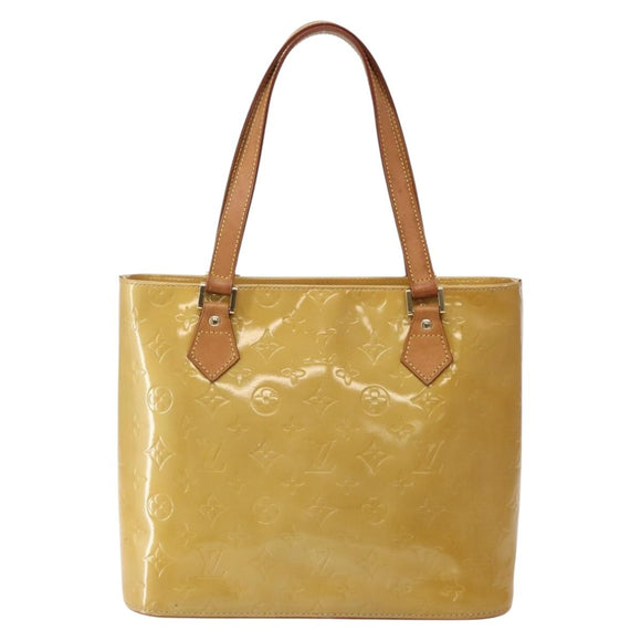 LOUIS VUITTON Monogram Vernis Houston Hand Bag Beige M91004 LV Auth hk3041