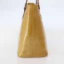 LOUIS VUITTON Monogram Vernis Houston Hand Bag Beige M91004 LV Auth hk3041-3