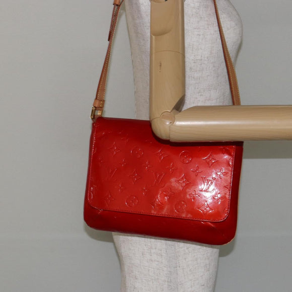 LOUIS VUITTON Monogram Vernis Thompson Street Bag Red M91094 LV Auth hk3043