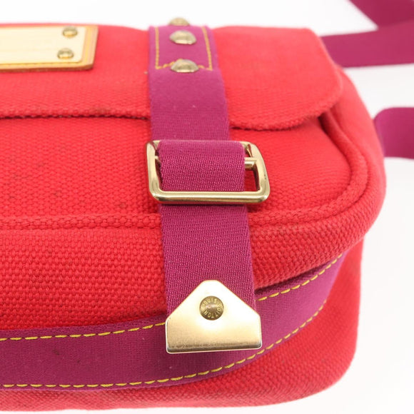 LOUIS VUITTON Antigua Buzzus PM Shoulder Bag Red Purple M40040 LV Auth hk3049