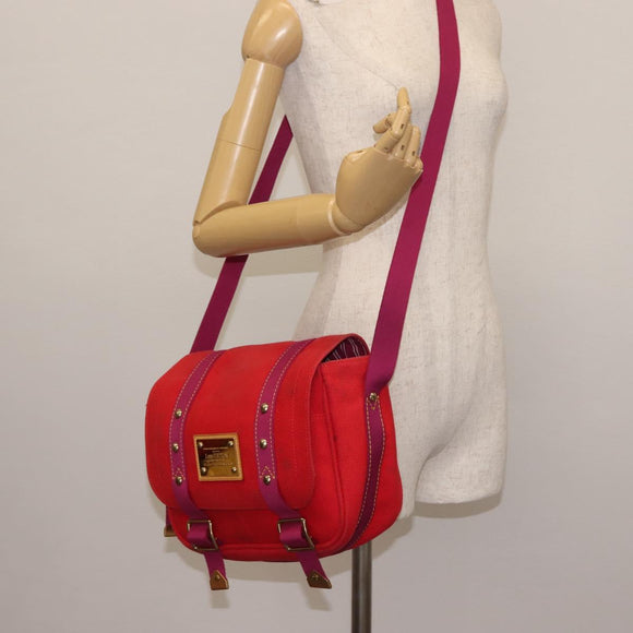 LOUIS VUITTON Antigua Buzzus PM Shoulder Bag Red Purple M40040 LV Auth hk3049