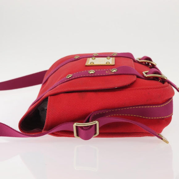 LOUIS VUITTON Antigua Buzzus PM Shoulder Bag Red Purple M40040 LV Auth hk3049
