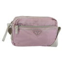 PRADA Shoulder Bag Nylon Pink Silver Auth hk3053-1
