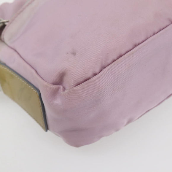 PRADA Shoulder Bag Nylon Pink Silver Auth hk3053