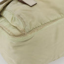 PRADA Shoulder Bag Nylon Beige Silver Auth hk3054-16