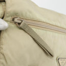 PRADA Shoulder Bag Nylon Beige Silver Auth hk3054-19