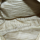 PRADA Shoulder Bag Nylon Beige Silver Auth hk3054-11