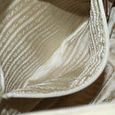 PRADA Shoulder Bag Nylon Beige Silver Auth hk3054-23