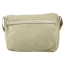 PRADA Shoulder Bag Nylon Beige Silver Auth hk3054-2