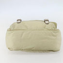 PRADA Shoulder Bag Nylon Beige Silver Auth hk3054-5