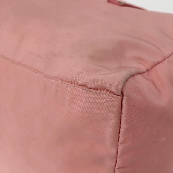 PRADA Hand Bag Nylon Pink Silver Auth hk3055