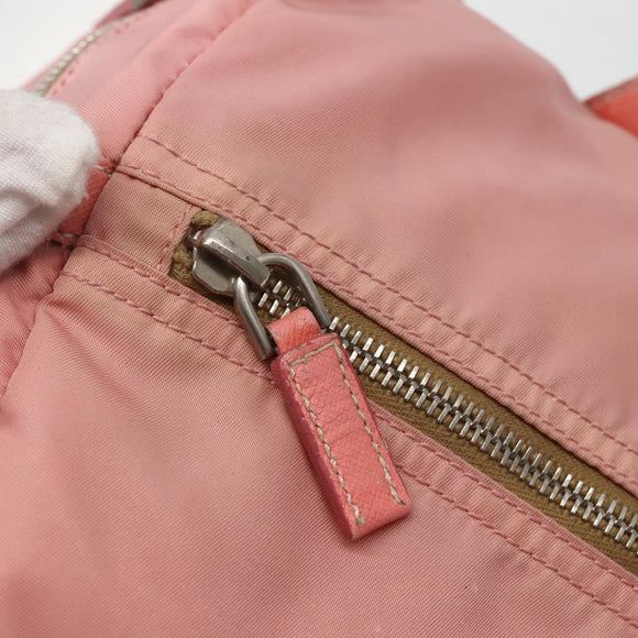 PRADA Hand Bag Nylon Pink Silver Auth hk3055
