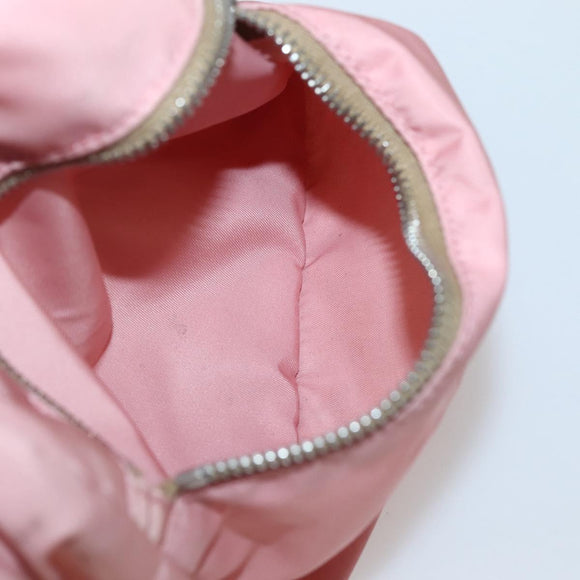 PRADA Hand Bag Nylon Pink Silver Auth hk3055