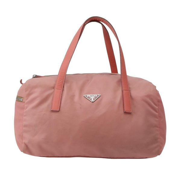 PRADA Hand Bag Nylon Pink Silver Auth hk3055