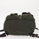 PRADA Backpack Nylon Khaki Silver Auth hk3056-5