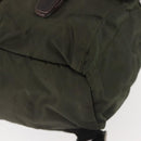PRADA Backpack Nylon Khaki Silver Auth hk3056-17