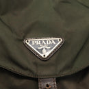 PRADA Backpack Nylon Khaki Silver Auth hk3056-20