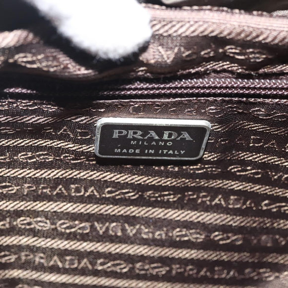 PRADA Backpack Nylon Khaki Silver Auth hk3056